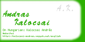 andras kalocsai business card